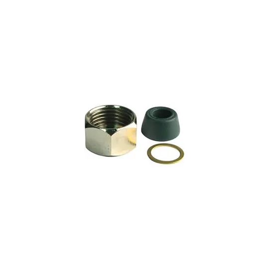 1/2 in. x 3/8 in. Brass Faucet Nut Chrome