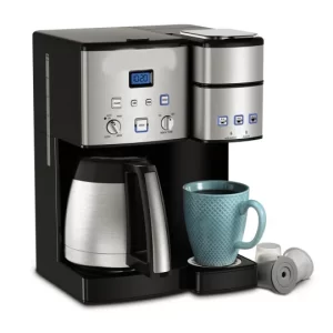 10-Cup Thermal Coffeemaker and Single-Serve Brewer, Black/Stainless Steel