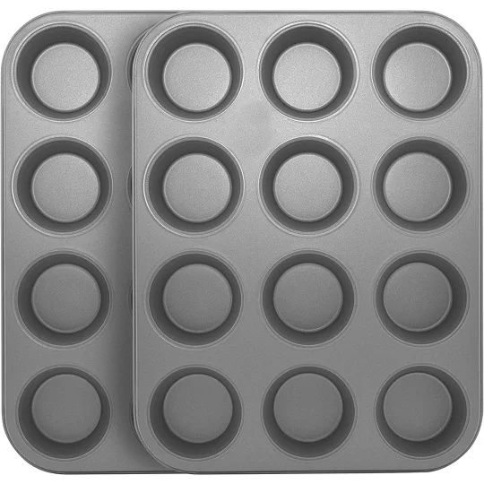 12-Cup Nonstick Muffin Pan, Silver