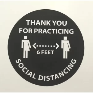 6 Feet Apart Circle Floor Sticker, 15 in Diameter