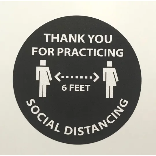 6 Feet Apart Circle Floor Sticker, 15 in Diameter