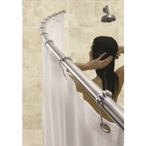 Crescent Rod Curved Shower Rod, 5', Brushed Nickel