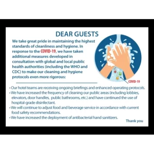 Dear Guest Enhanced Cleaning COVID-19 Removable Low-Tack Decal