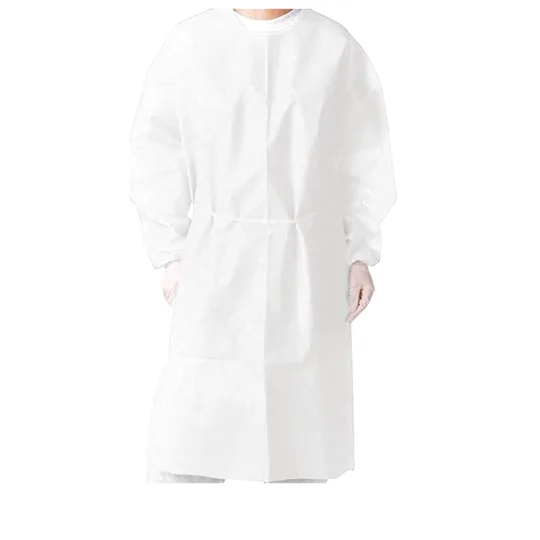 Disposable Isolation Gown, AAMI Level 1, 25gsm SBPP Non-Woven Laminated with 20gsm PE Film