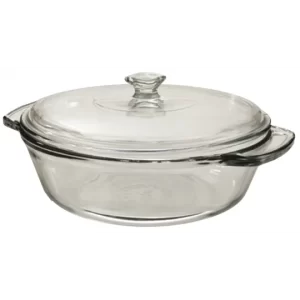 Glass Casserole Dish with Lid, 2qt, Clear