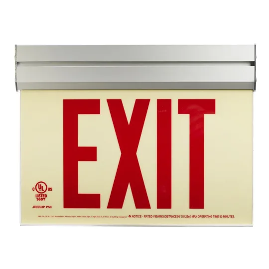 Glo Brite® Exit Sign, Double Sided, Acrylic Frame w/ Bracket, Photoluminescent