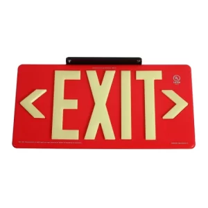 Glo Brite® Exit Sign, Double Sided, Outdoor Use, Photoluminescent