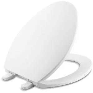 KOHLER Brevia Quick-Release Elongated Closed Front Toilet Seat in White