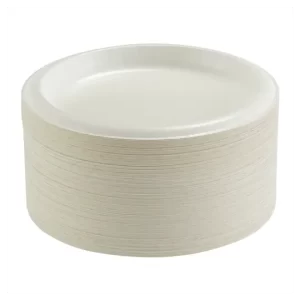 Medium Weight Paper Plate, White, 9in