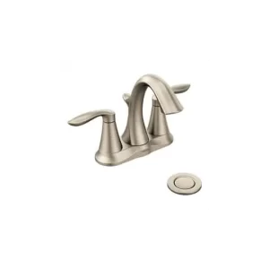 Moen Eva Two Handle Centerset Bathroom Sink Faucet in Brushed Nickel