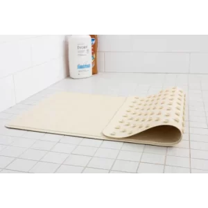 Rubber Bath Mat, 14"x22", Ecru