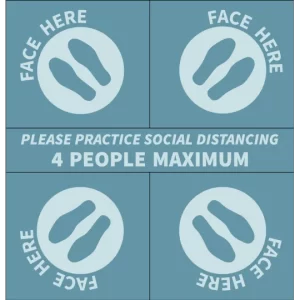 Social Distancing Elevator Floor Decal Kit, 52 in x 54 in