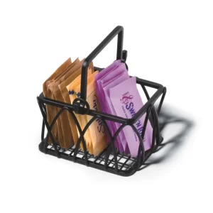 Twist Metal Sugar/Sweetener Packet Basket, Black