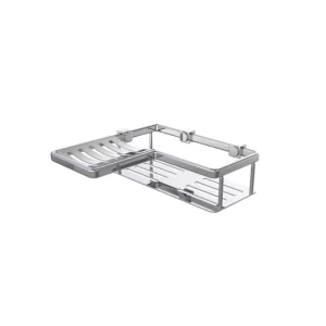 WINGITS® CONTOUR 8" Bi-Level Corner Basket, Stainless Steel, Polished Finish