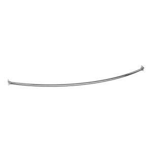 WINGITS® CONTOUR OVAL 5' Curved Shower Rod (6" Bow) with Multi-Purpose Hook, Polished Finish, Reno