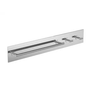 WINGITS® INFINITE Elegance Accessory Panel with 24" Towel bar and Dual Single Robe Hooks, Stainless
