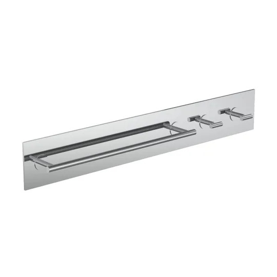 WINGITS® INFINITE Elegance Accessory Panel with 24" Towel bar and Dual Single Robe Hooks, Stainless