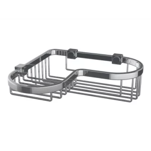 WINGITS® MASTER Series Bi-Level Corner Shower Basket, 8" Stainless Steel, Satin Finish