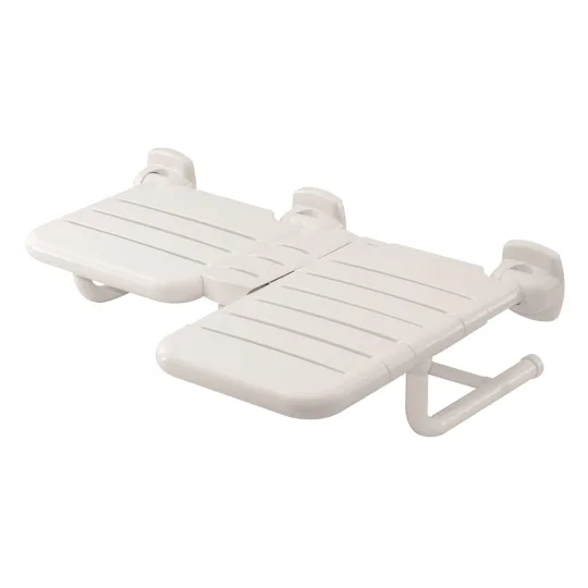 WingIts® PURE Elegance Left L-Shaped Shower Seat, Permanent Mount, White Nylon , 32" x 22.5"