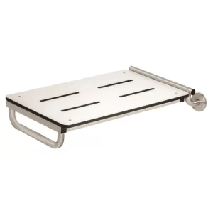 WingIts® Permanent End Mount Tub Bench w/ Skis, 29" x 15", Phenolic White