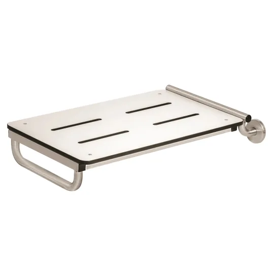 WingIts® Permanent End Mount Tub Bench w/ Skis, 29" x 15", Phenolic White