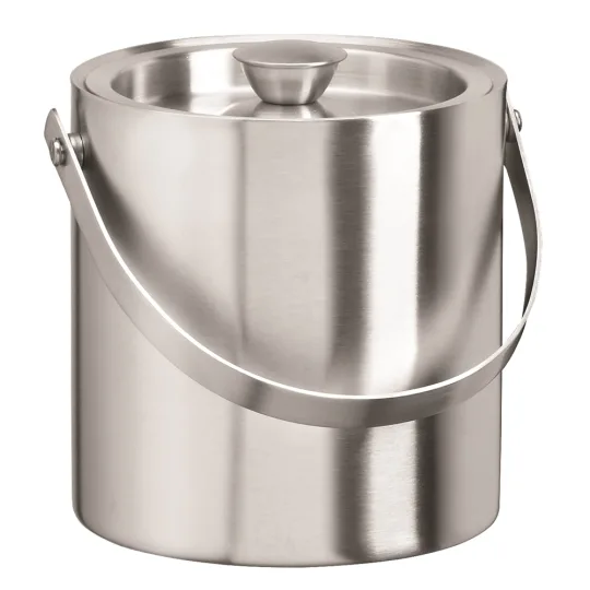Round Ice Bucket with Lid and Handle
