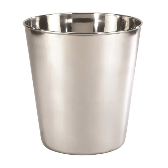 9 Quart Wastebasket, Polished Stainless Steel