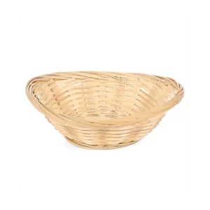 Handwoven Bamboo 6in Oval Basket, Natural