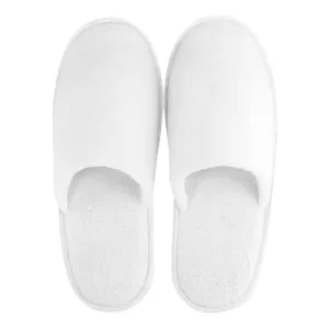 Closed Toe Slipper with Eva Sole, 11x4.3, White