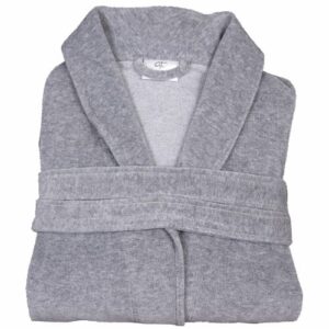 Shawl Collar Robe, Grey Stripe